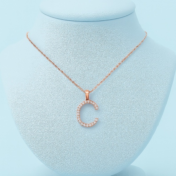 Rose Gold C Letter Necklace